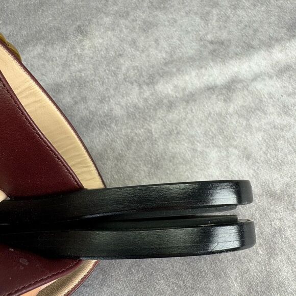Authentic Gucci Bordeaux Gg Marmont Leather Thongs 37 - Picture 8 of 14